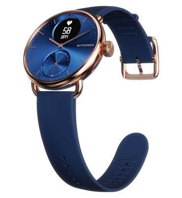 Withings steel hr 36mm 2025 blue & rose gold