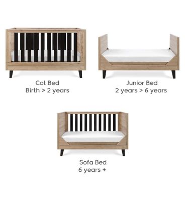 Tutti Bambini Como Cot Bed - Distressed Oak / Slate Grey