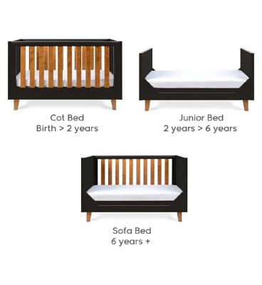 Tutti Bambini Como Cot Bed - Slate Grey / Rosewood