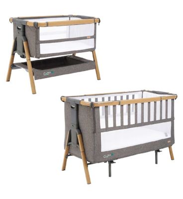 Tutti Bambini Cozee XL Bedside Crib & Cot - Oak / Charcoal GOODS Boots   