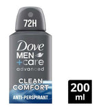 Dove Men+Care Advanced Clean Comfort 72hr Anti-Perspirant Deodorant with Triple Action Sweat & Odour Protection Technology 200ml GOODS Boots   