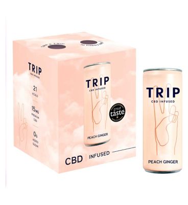 TRIP CBD Peach Ginger Drink - 4 x 250ml Multipack GOODS Boots   