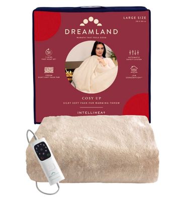 Dreamland Cosy Up Silky Soft Faux Fur Warming Throw - Cream 160X120 Cm GOODS Boots   