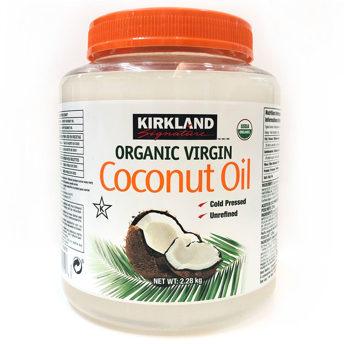 Kirkland Signature Organic Virgin Coconut Oil, 2.28kg Coconut Oil Costco UK weight  