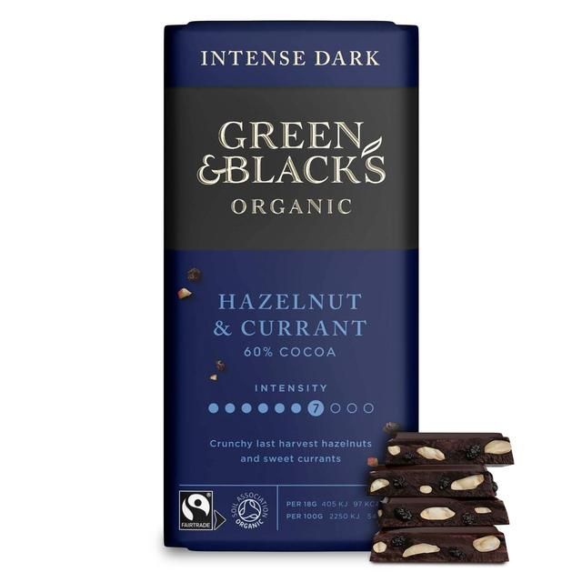 Green & Black's Organic Hazelnut & Currant Dark Chocolate Bar Food Cupboard M&S   