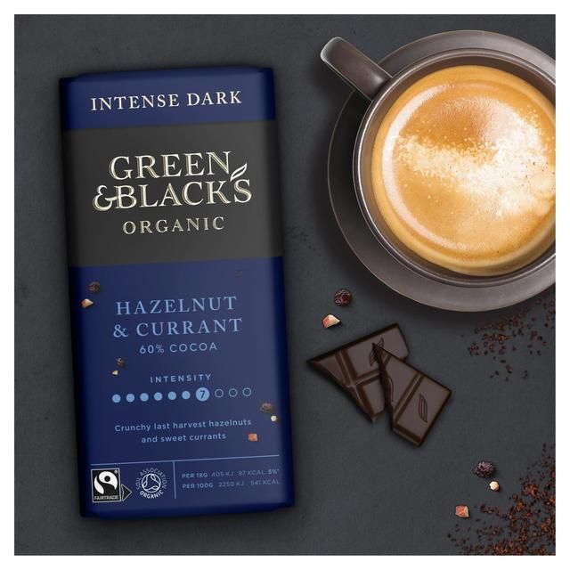 Green & Black's Organic Hazelnut & Currant Dark Chocolate Bar Food Cupboard M&S   