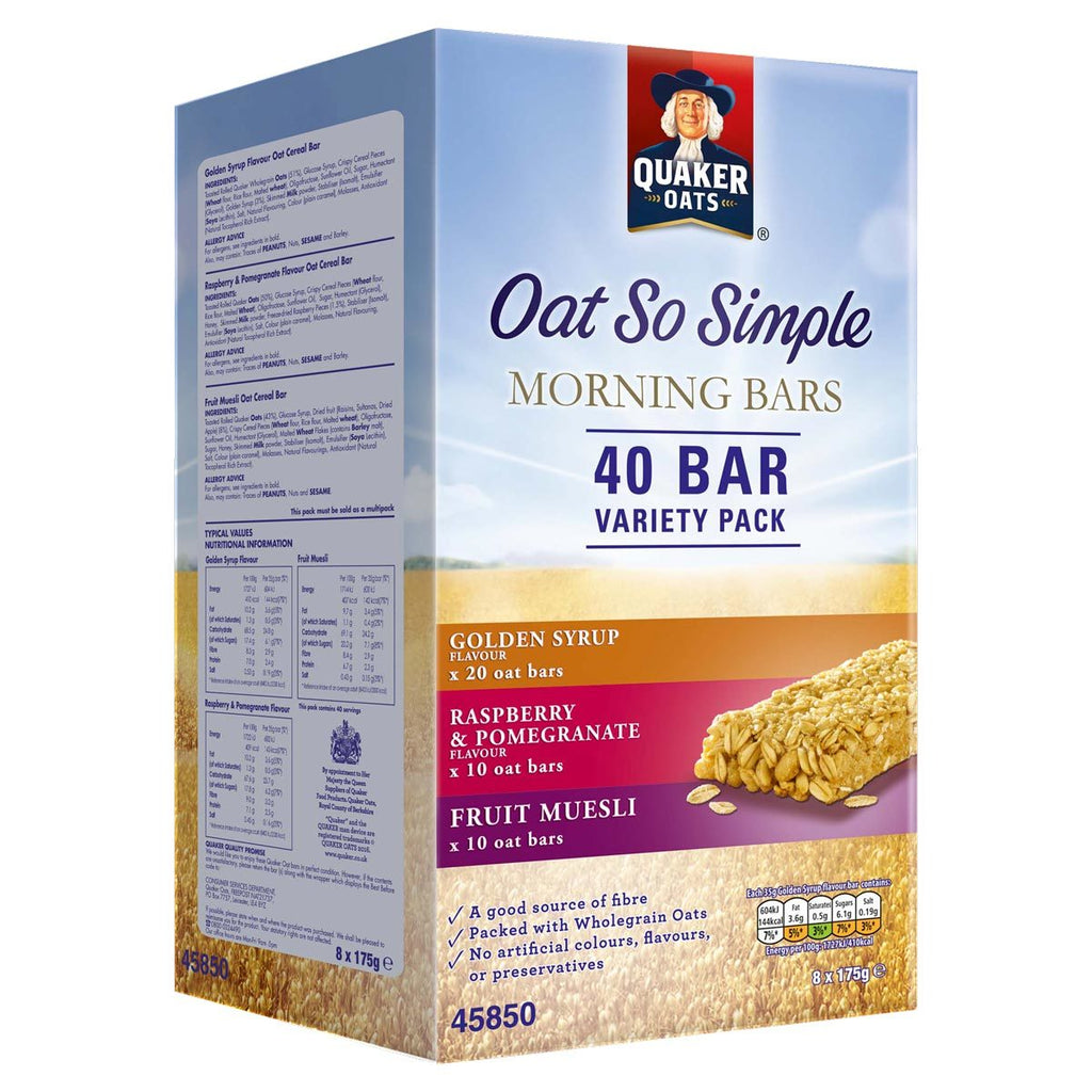 Quaker Oats So Simple Morning Bars Variety Pack, 40 x 35g