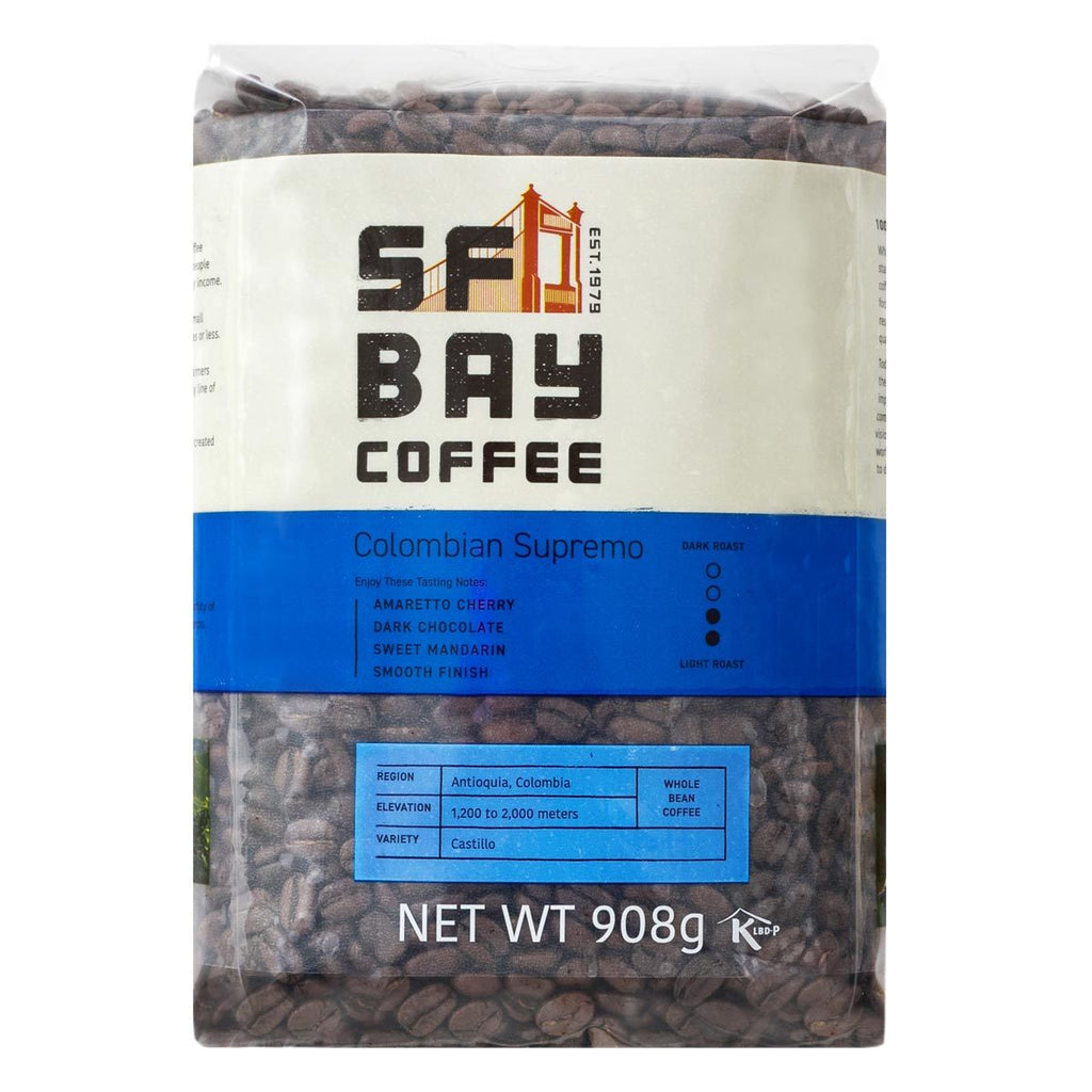 San Francisco Bay Colombian Supremo Whole Bean Coffee, 908g