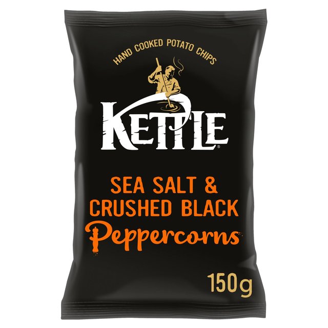 Kettle Chips Sea Salt & Crushed Black Peppercorns Sharing Crisps Food Cupboard M&S Default Title  