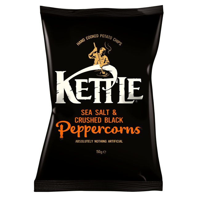 Kettle Chips Sea Salt & Crushed Black Peppercorns Sharing Crisps Food Cupboard M&S   