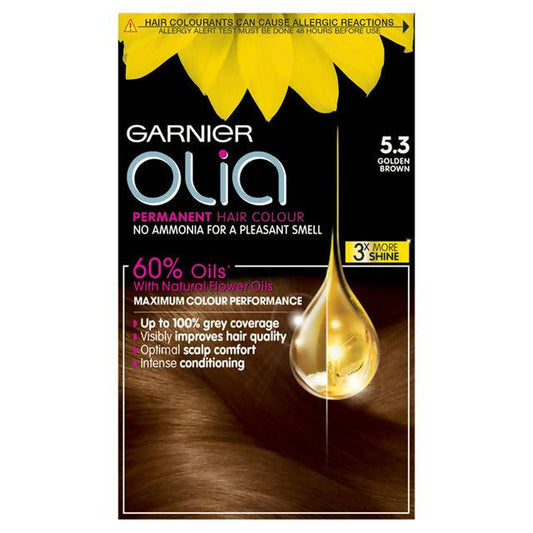 Garnier Olia Permanent No Ammonia Hair Dye Golden Brown 5.3 Brunette Sainsburys   
