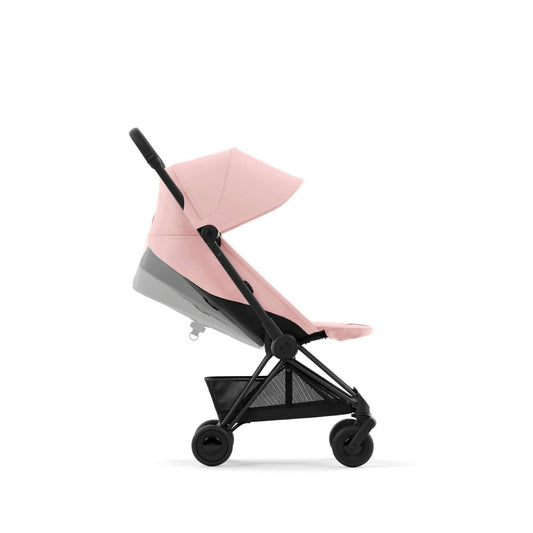 Cybex COYA Stroller - Matt Black/Peach Pink Stroller McGrocer Direct   