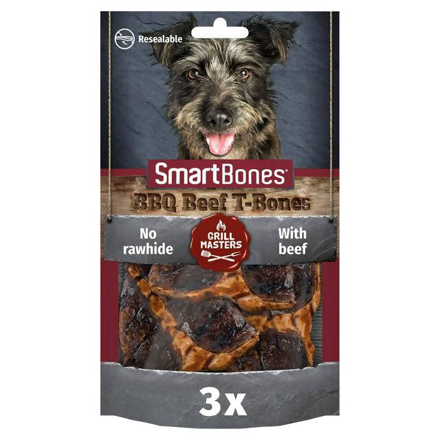 Smart Bones BBQ Beef T-Bones x3 84g