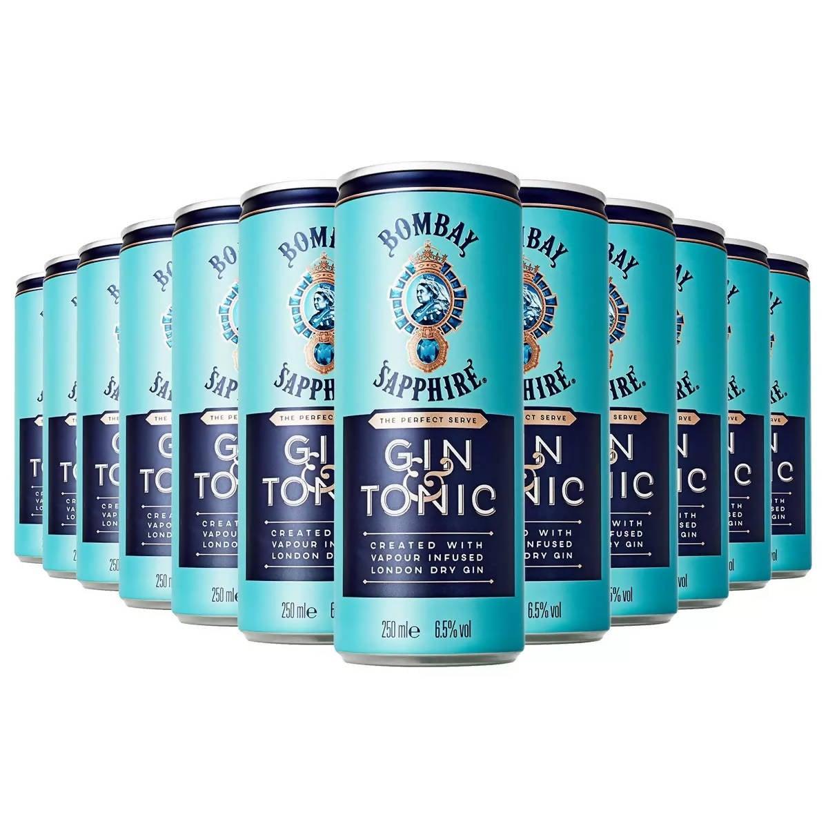 Bombay Sapphire Gin and Tonic, 12 x 250ml - McGrocer