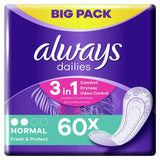 Always Dailies Fresh & Protect Panty Liners Normal x 60 feminine care Sainsburys   