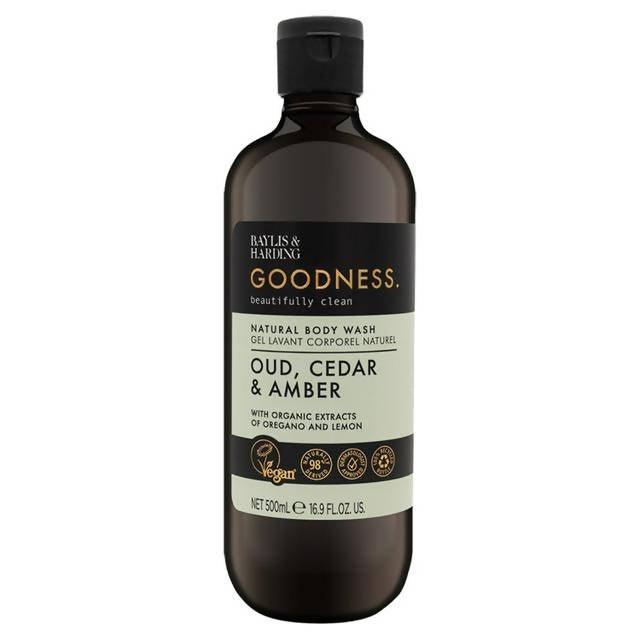 Baylis & Harding Goodness Oud, Cedar & Amber Natural Body Wash 500ml GOODS Sainsburys   