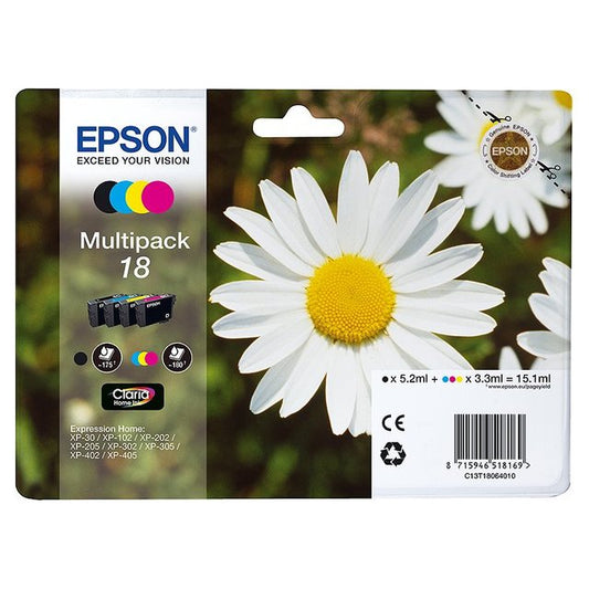 Epson T1806 4 Colour Multipack (BK/C/M/Y) ( Daisy) Desk Storage & Filing M&S Title  