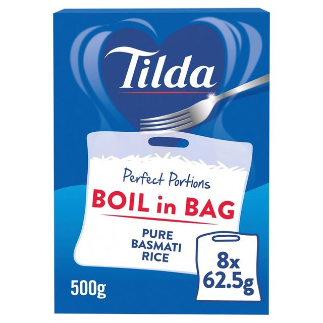 Tilda Boil in the Bag Pure Basmati Rice 62.5gx8 Food Cupboard M&S Default Title  