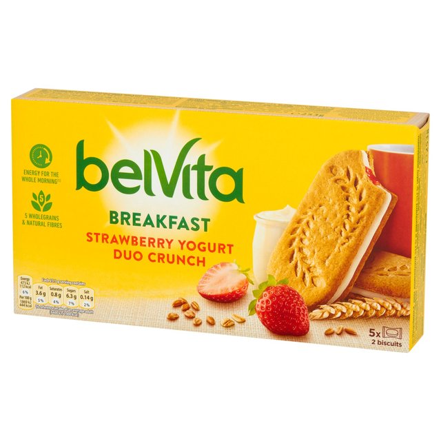 Belvita Strawberry Yogurt Duo Crunch Breakfast Biscuits Food Cupboard M&S   