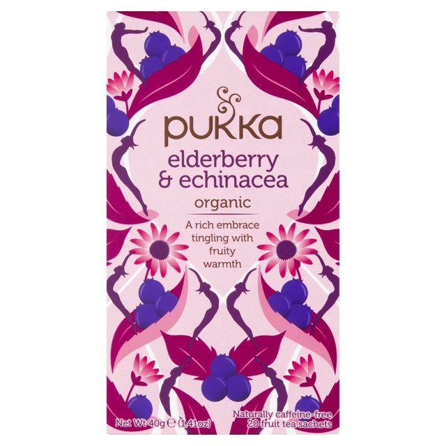 Pukka Herbs Elderberry & Echinacea with Elderflower Tea Bags Food Cupboard M&S   