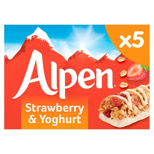 Alpen Cereal Bars Strawberry & Yoghurt Food Cupboard M&S   
