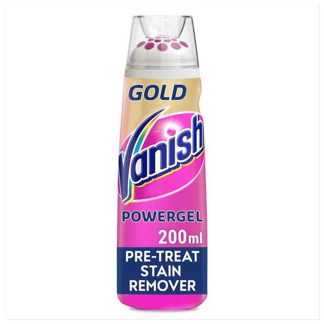 Vanish Gold Oxi Action Fabric Stain Remover Pre-Wash Powergel Colours 200ml Laundry M&S   