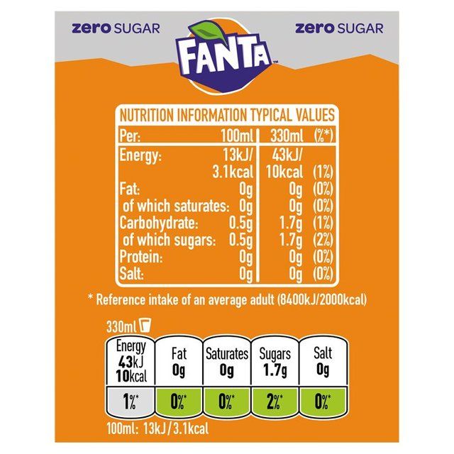 Fanta Zero Orange SOFT DRINKS, TEA & COFFEE M&S   