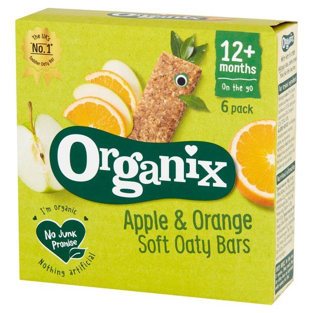 Organix Apple & Orange Organic Soft Oaty Bars, 12 mths+ Multipack