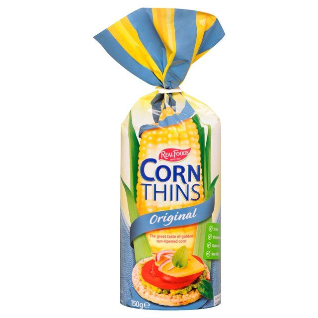 Real Foods Corn Thins GOODS M&S   