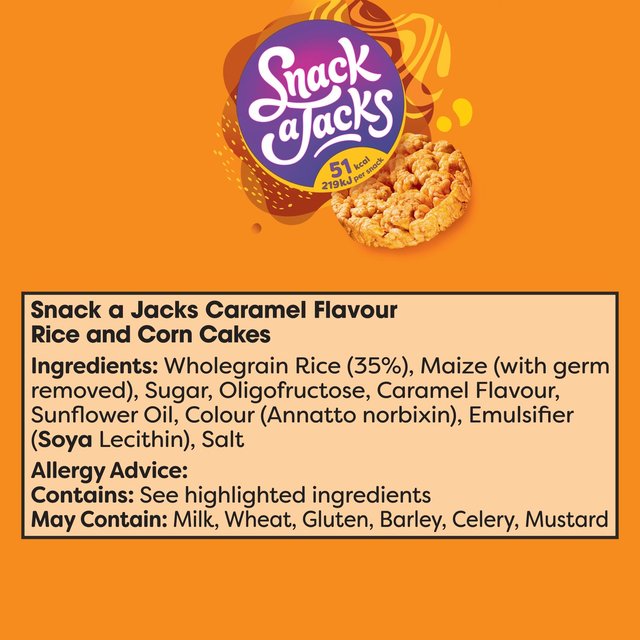 Snack a Jacks Jumbo Caramel Rice Cakes Crisps, Nuts & Snacking Fruit M&S   