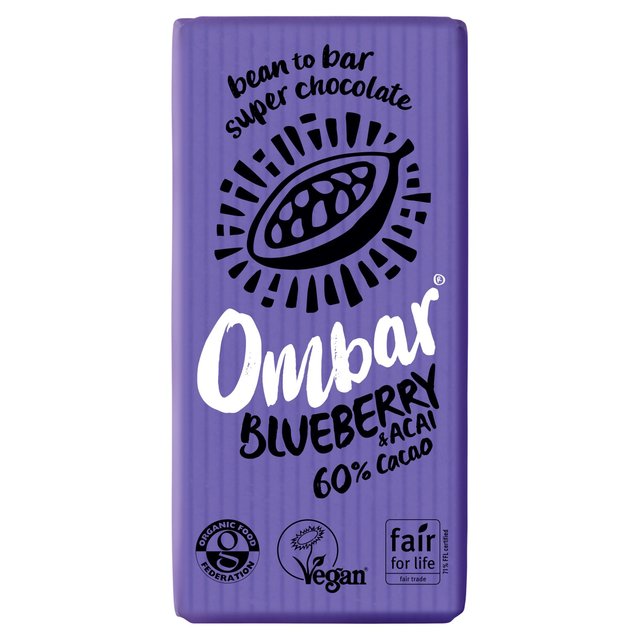 Ombar Blueberry & Acai Organic Vegan Fair Trade Chocolate Free from M&S   