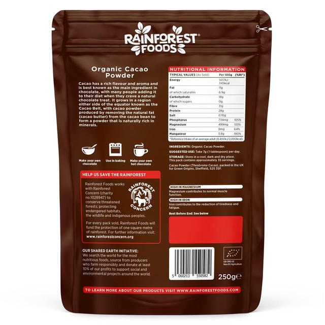 Rainforest Foods Organic Peruvian Cacao Powder General Health & Remedies M&S   