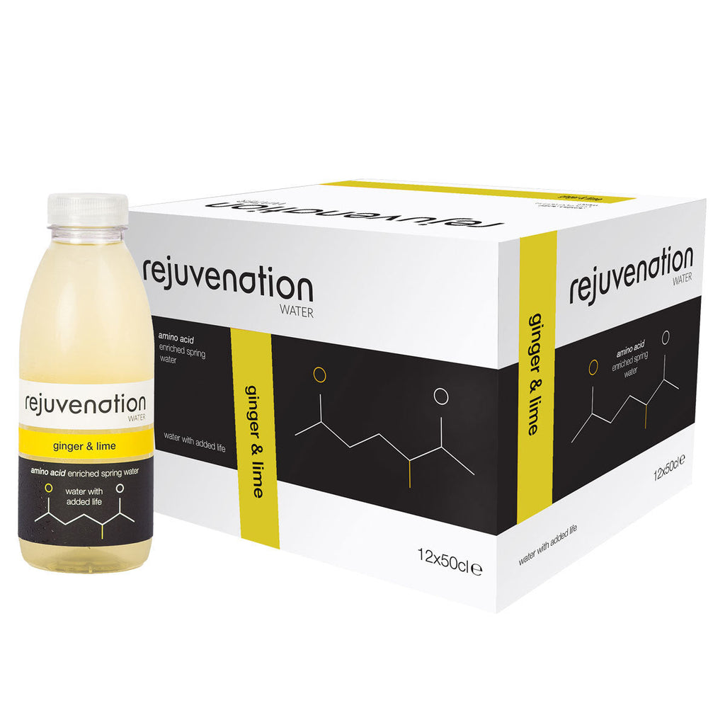 Rejuvenation Water Ginger & Lime Amino Acid Enriched Spring Water, 12 x 500ml