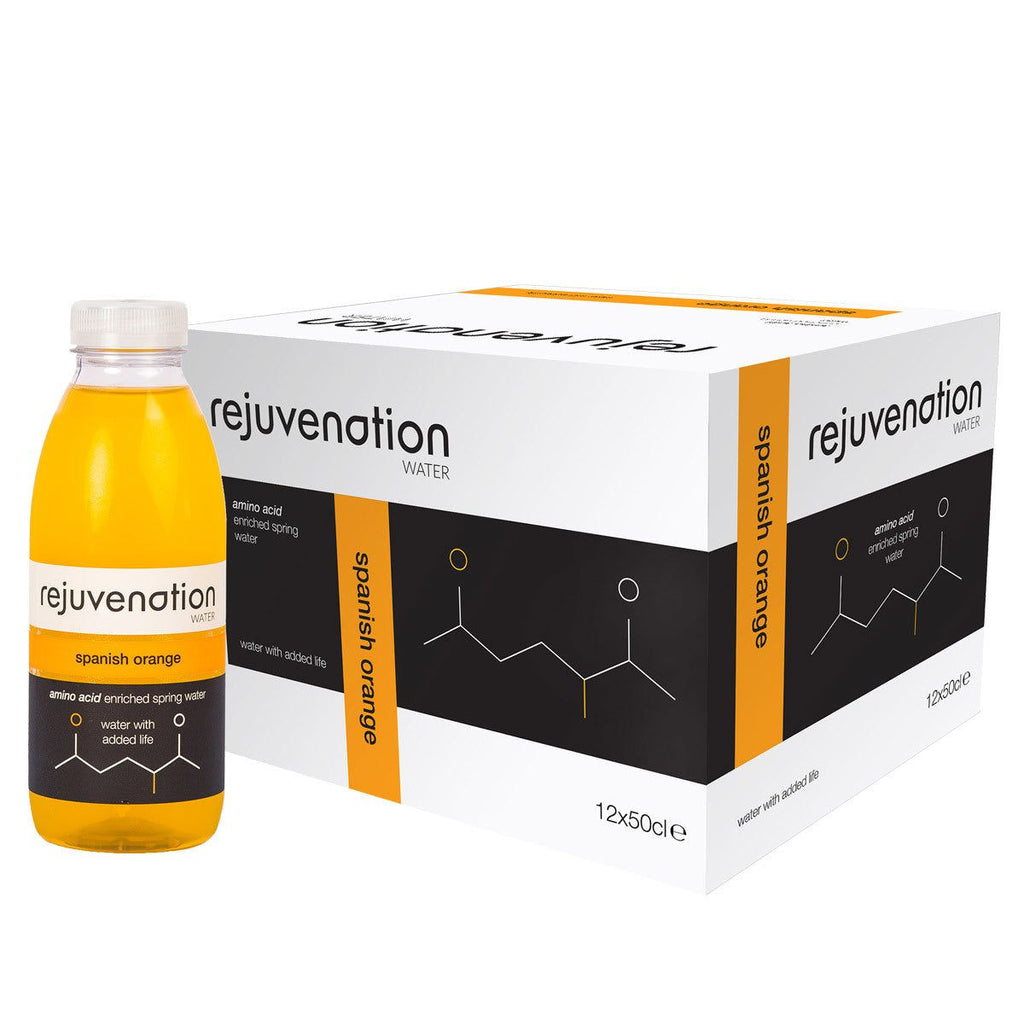 Rejuvenation Water Spanish Orange Amino Acid Enriched Spring Water, 12 x 500ml