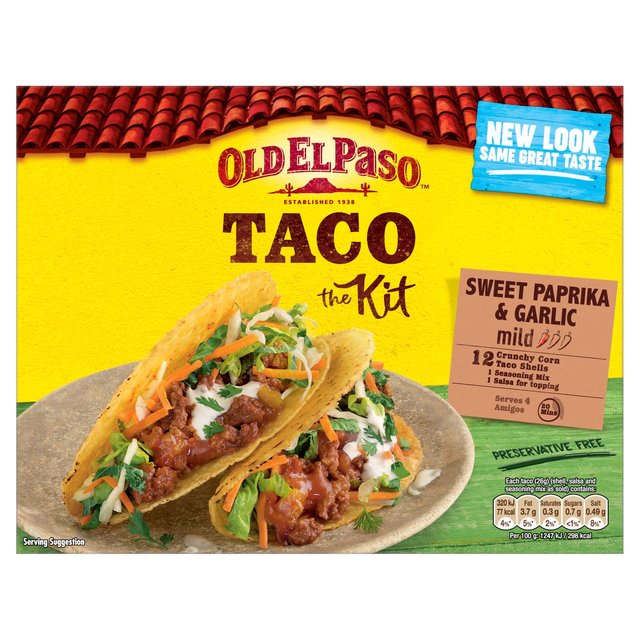 Old El Paso Mexican Sweet Paprika & Garlic Taco Kit with Shells WORLD FOODS M&S   