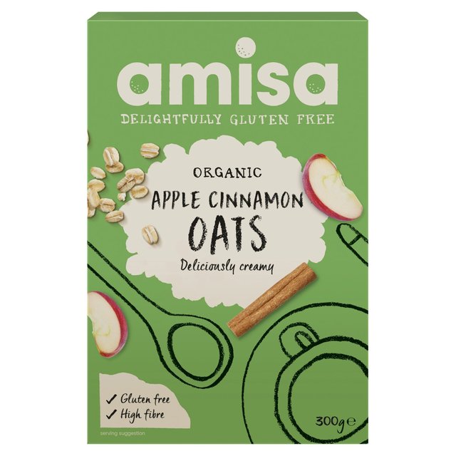 Amisa Organic Gluten Free Pure Porridge Oats Apple & Cinnamon Spice Free from M&S   