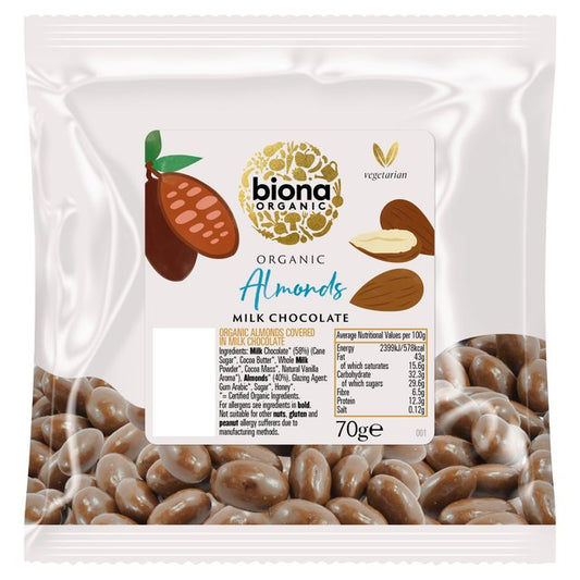 Biona Organic Almonds Milk Chocolate Free from M&S Title  