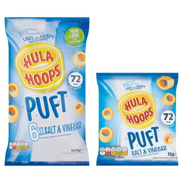 Hula Hoops Puft Salt & Vinegar Mulitpack Crisps 6 Pack