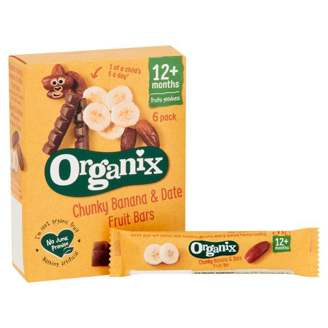 Organix Banana & Date Organic Fruit Bars, 12 mths+ Multipack