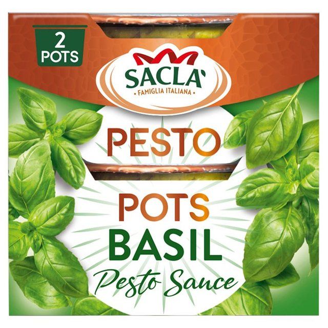 Sacla' Classic Basil Pesto Pots Food Cupboard M&S   