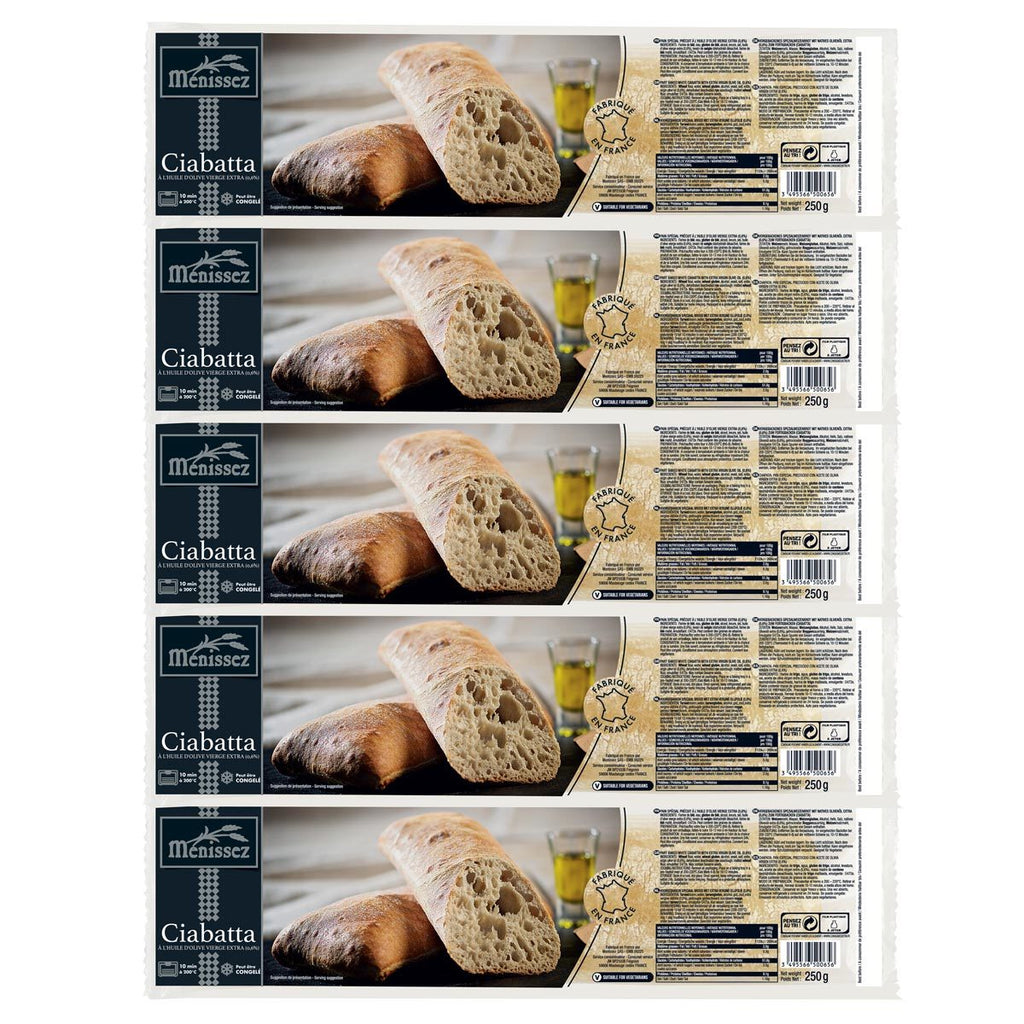 Menissez Ciabatta Halves, 5 x 2 Pack (5 x 250g)