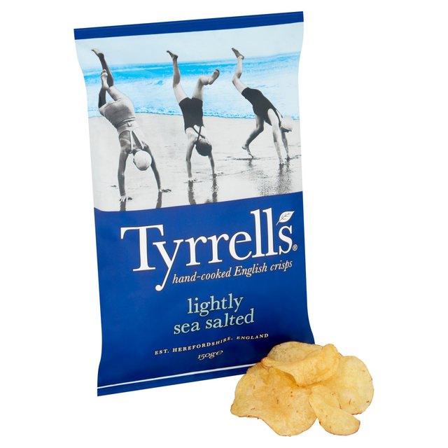 Tyrrells Lightly Sea Salted Sharing Crisps Food Cupboard M&S   