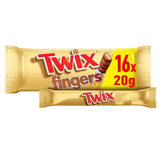 Twix Caramel & Milk Chocolate Fingers Biscuit Snack Bars Large Multipack Food Cupboard M&S Default Title  