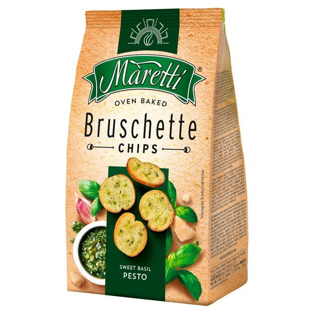 Maretti Sweet Basil Pesto Bruschetta Bites Food Cupboard M&S   