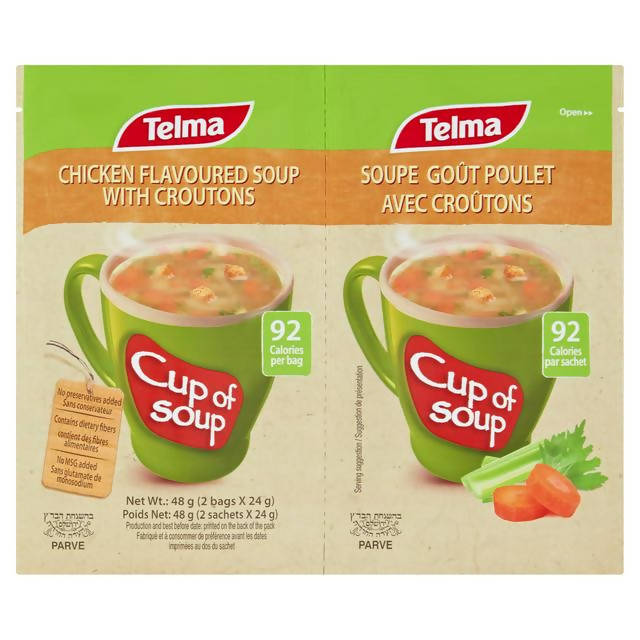 Telma Cup Soup with Croutons Chicken Flavour 2x24g Soups Sainsburys   