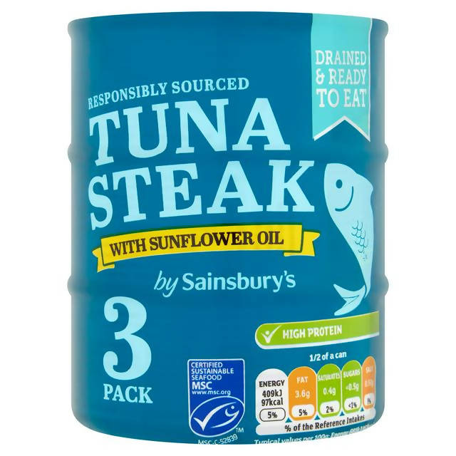 Sainsbury's Tuna Steak in Sunflower Oil 3x120g