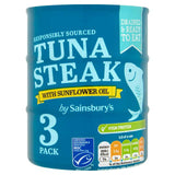 Sainsbury's Tuna Steak in Sunflower Oil 3x120g - McGrocer