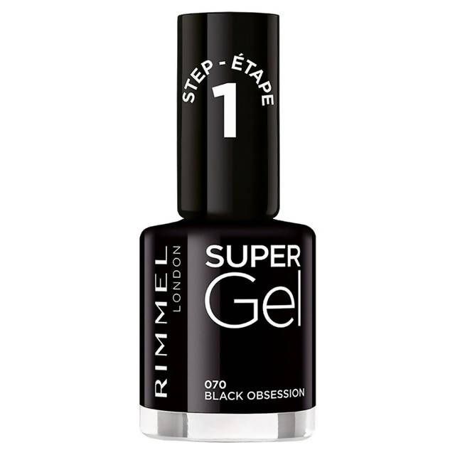 Rimmel Super Gel Nail Polish Black 12ml