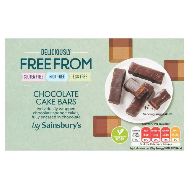 Sainsbury's Free From Chocolate Cake Bars x4