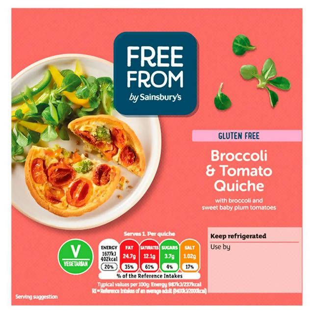 Sainsbury's Deliciously Free From Broccoli & Tomato Quiche 170g